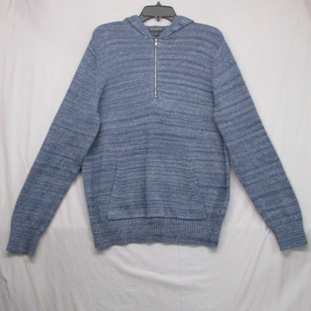 Banana Republic Full Zip Hoodie Sweater‎ Heather Dark Blue Men Size | L